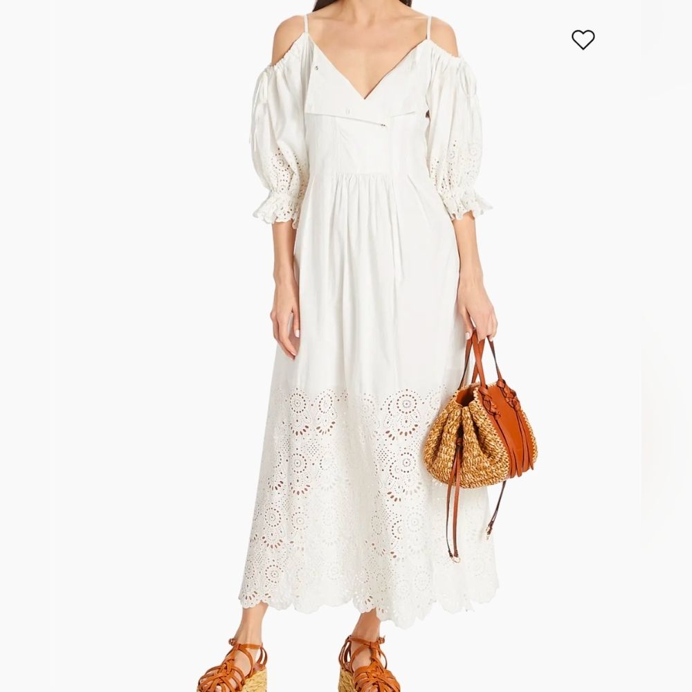 Ulla Johnson Narcisa Eyelet Maxi Dress Cotton Puff Sleeve White